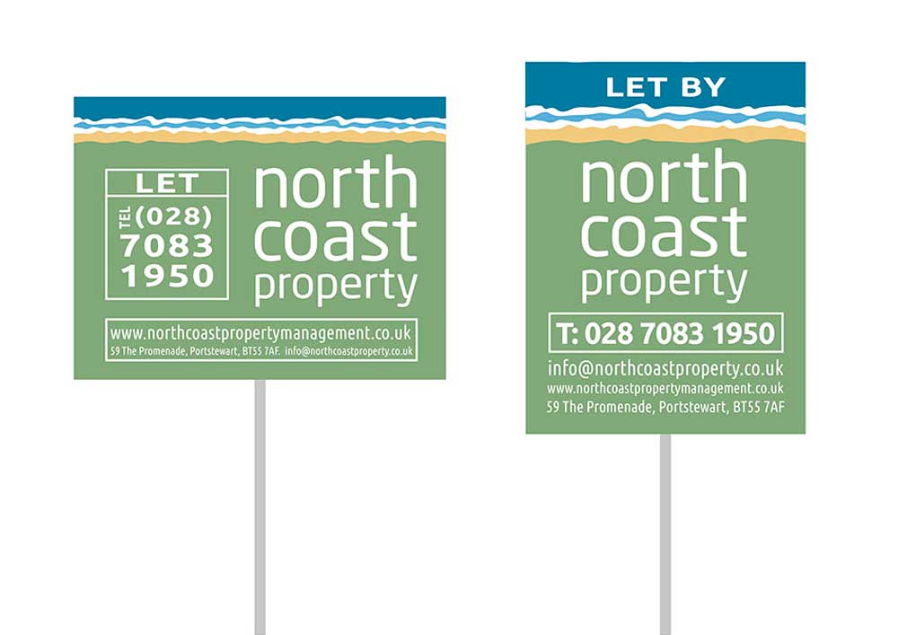 North Coast Property branding by AB3 Design - sign boards