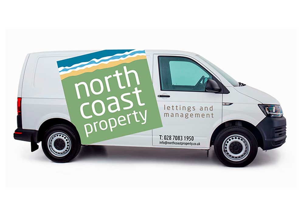 North Coast Property branding by AB3 Design - van